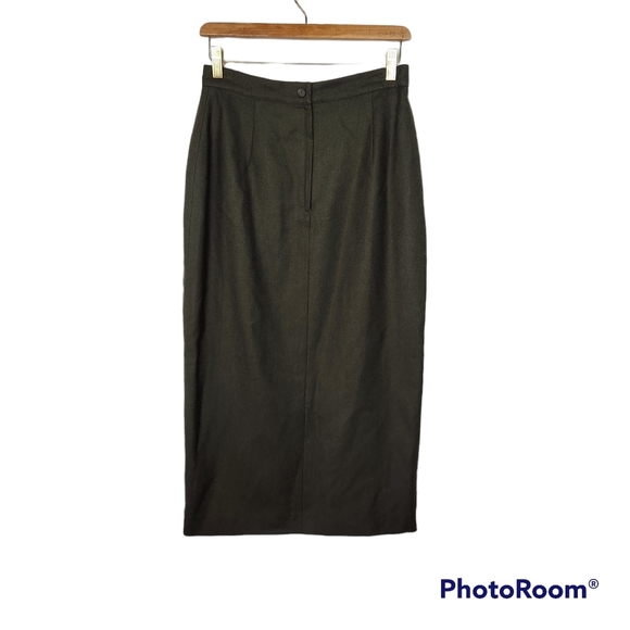 Collectible Gold by Giorgio Sant Angelo Vintage Green Wool Skirt Sz 10 - Picture 7 of 7